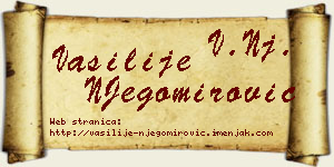 Vasilije NJegomirović vizit kartica